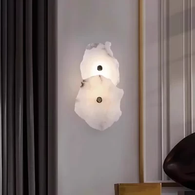 Irregular Mármore Natural Todo Lâmpada De Parede De Cobre, Modern Highend Decoração De Fundo, Sala De Jantar Quarto De Cabeceira Sala De Estar