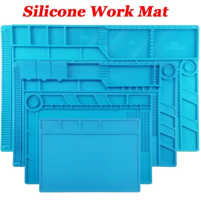 Tapete magnético de silicone para estação de solda, resistente ao calor 932 ° F Antiestático para reparo de relógio de laptop de telefone eletrônico