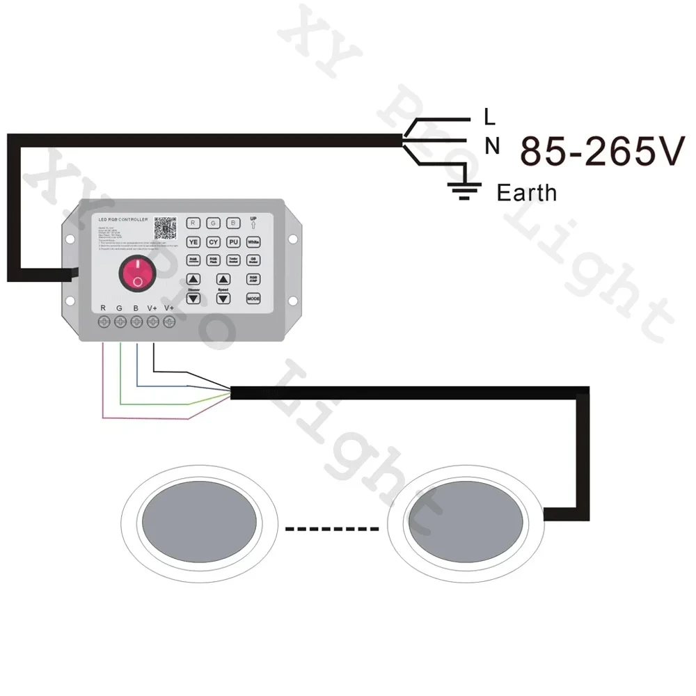 RGB LED Underwater Pool Light, Lâmpada exterior e interior, Landscape Spotlight, Bluetooth App Controller, DC 12V, Fonte, Lagoa, 12W - Image 2