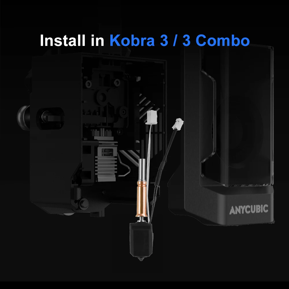 Para anycubic kobra 3 hotend kit atualizado extremidade quente 0.2 0.4 0.6 0.8mm bicos de aço endurecido peças de impressora 3d para kobra 3 combo - Image 3