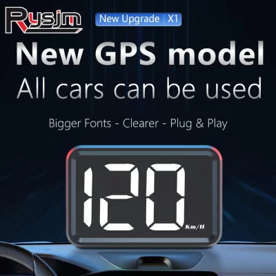 2inch X1 HUD Big Font Car Head Up Display Speedometer GPS HUD Gauge KMH Meter USB Plug White Green Light Display Customized