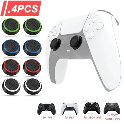 4 pçs silicone gel polegar apertos capa para sony ps5/ps3/ps4 para xbox uma série x s/xbox360 controlador para ps4 pro controlador fino