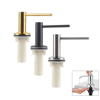 Metal Head Liquid Soap Dispenser, lavagem do prato, detergente, tubo de silicone, loção titular, Slim, banheiro, pia da cozinha, sob contador