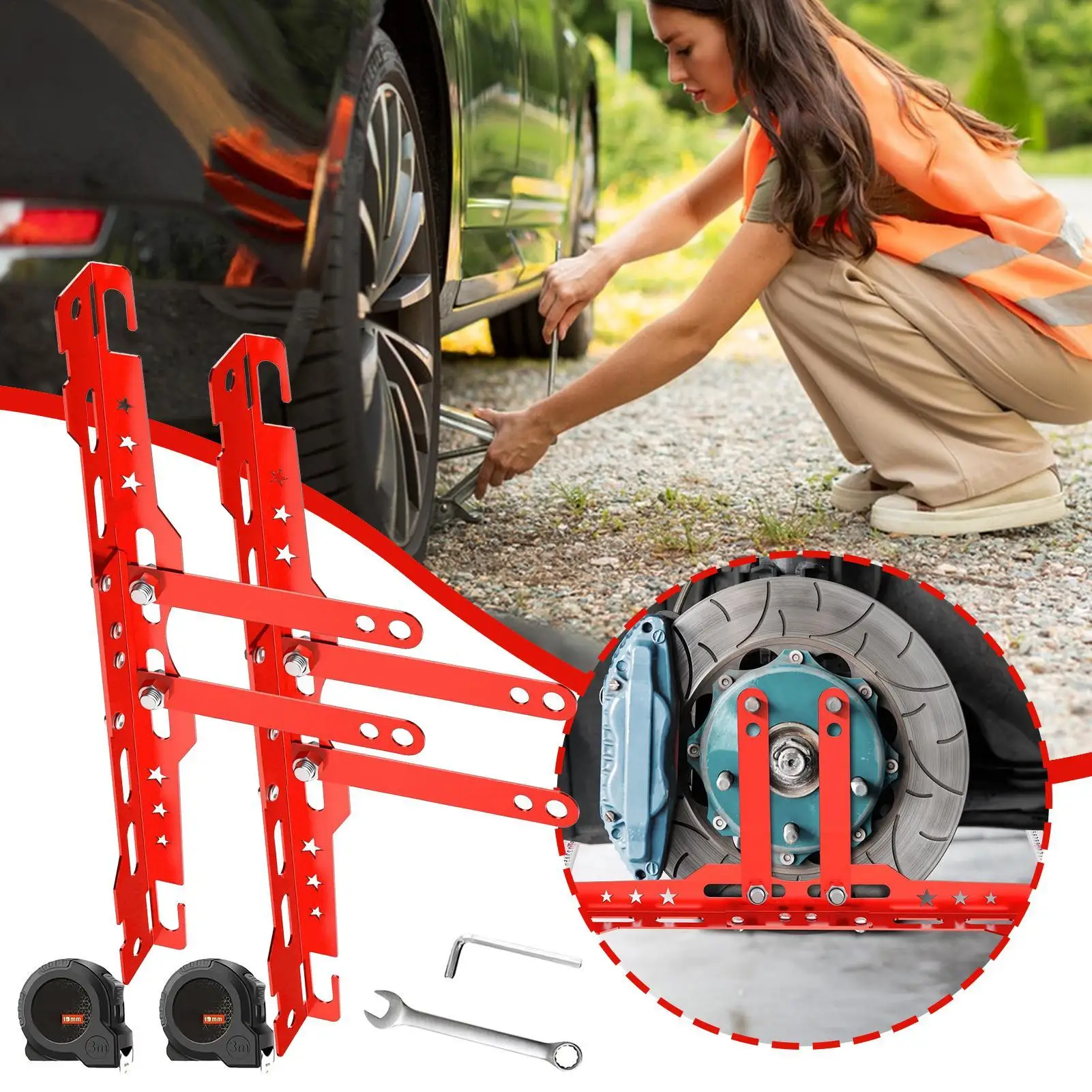 Ferramenta de alinhamento de roda resistente, placas de dedo do pé automotivo, ferramenta de balanceamento de roda para reparo de carros, medição de pneus
