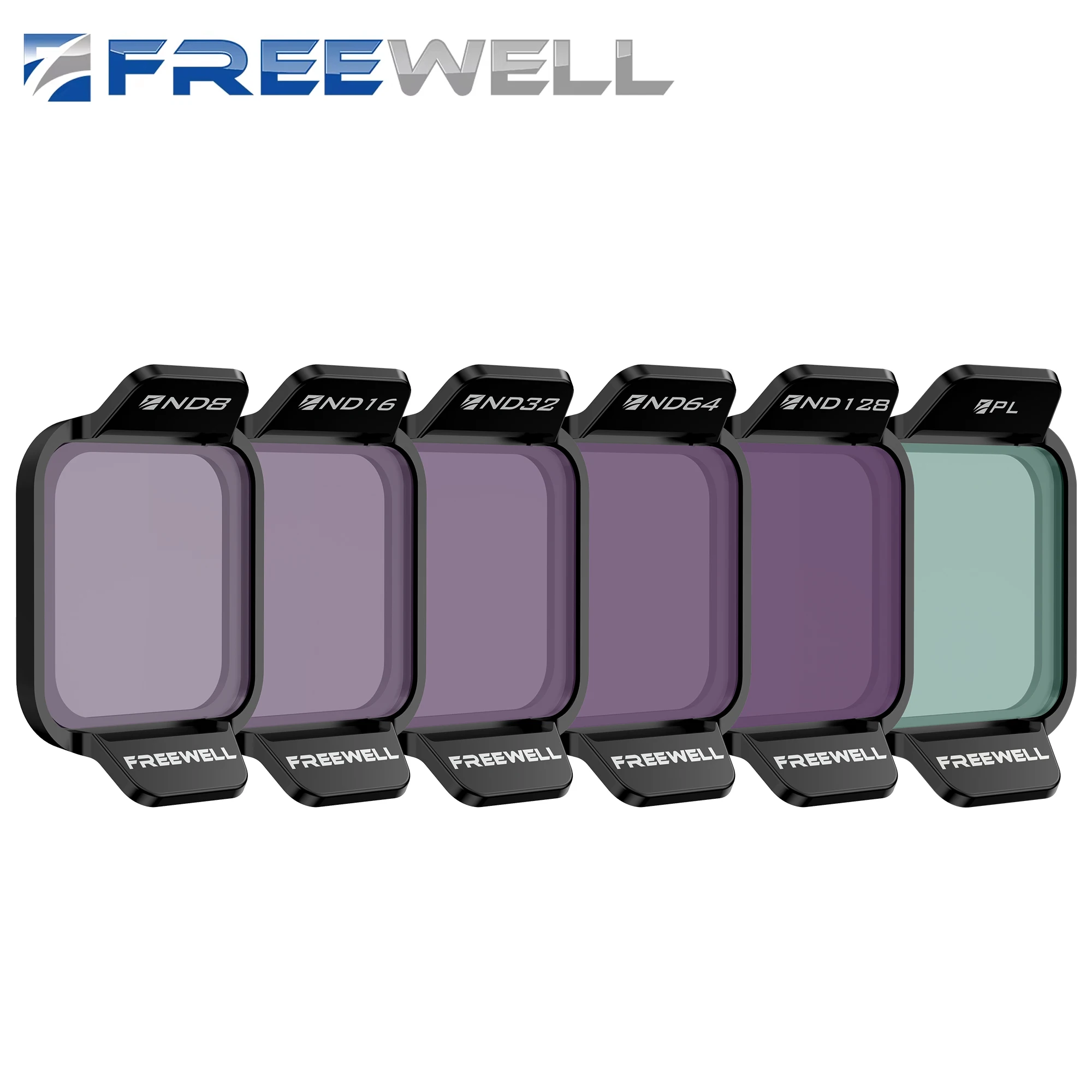 Kit de filtro nd padrão freewell para drones dji flip nd8 nd16 nd32 nd64 nd128 pl, para redução de luz, cores aprimoradas