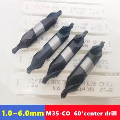 M35-CO HSS 60 ° Uma broca central de 1,0-6,0 mm, adequada para posicionamento de metal super duro de aço inoxidável Brocas de torno CNC