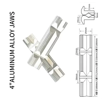 CNC Milling Steel Vise Hard Jaw Fixture V-Type Jaw Aluminum Alloy 4" or 6" 1Set