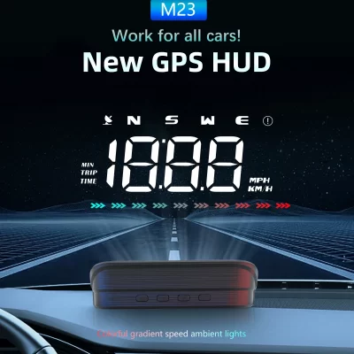 M23 Car GPS Head Up Display On-board Speedometer Windshield Projector Overspeed Alarm