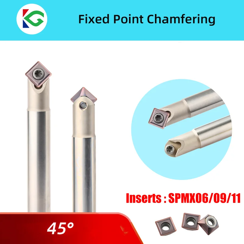 Suporte de ferramenta para máquina de chanfrar ponto fixo de 45 graus para centring e chanfrar cortador de torno CNC para ferramenta de torneamento SPMX