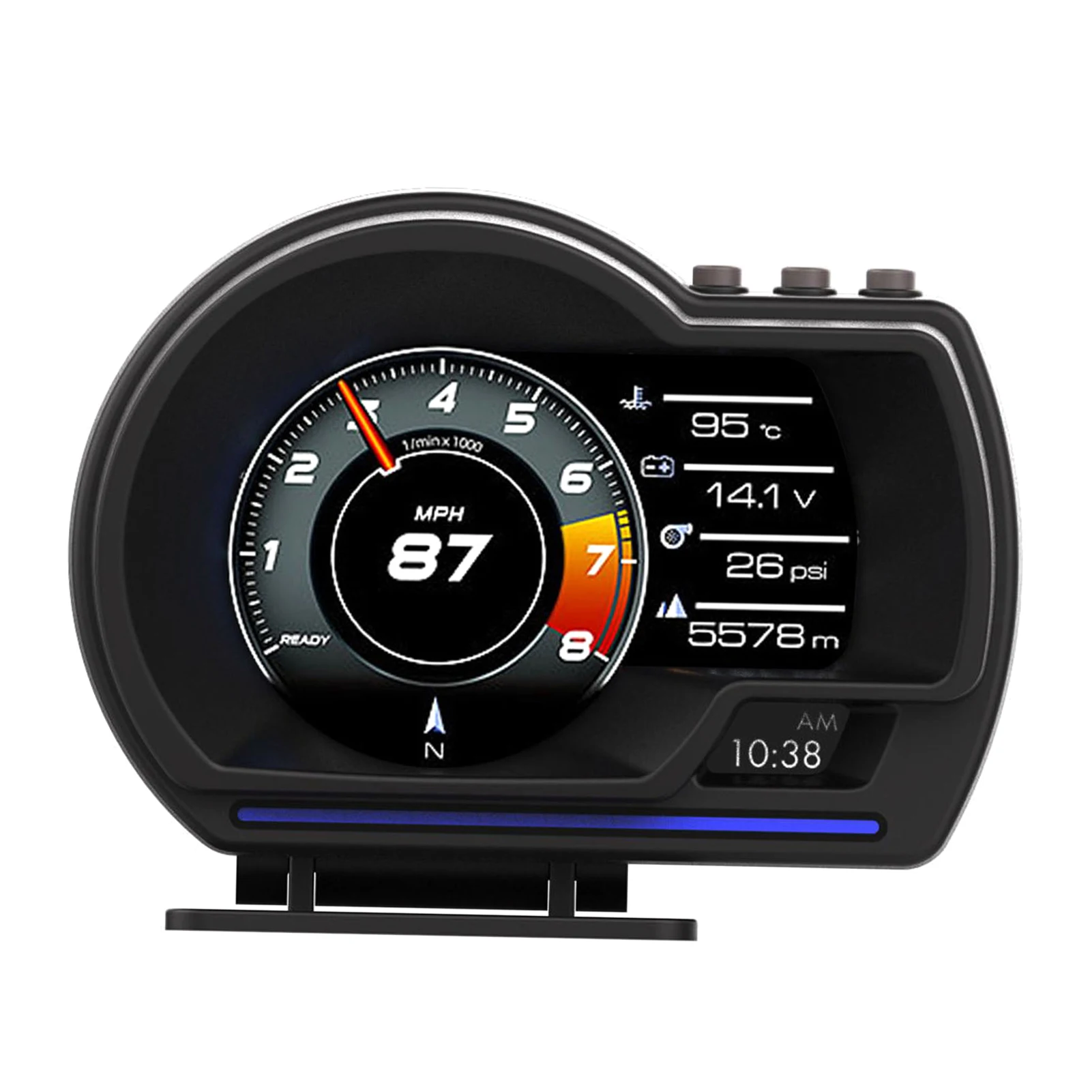 Car Head up Display, OBDⅡ+GPS Smart Gauge High Definition Speedometer Car Diagnostic Tool OBD Fault Code Elimination - Image 2