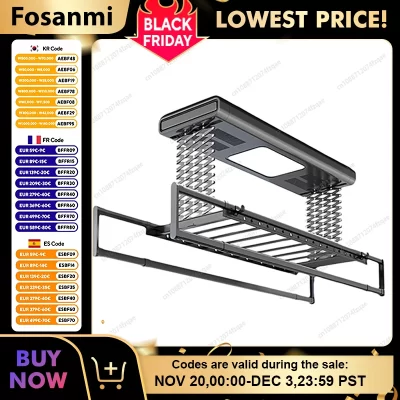 Home Balcony Automatic Lifting Foldable Retractable Clothes Drying Rack Remote Control Lighting Drying Clothes Drying Rack