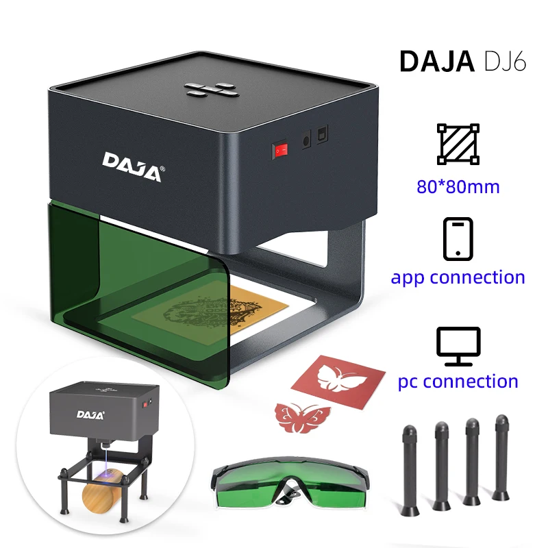 Daja mini gravador a laser portátil diy máquina bluetooth pintado papel couro madeira plástico logotipo cnc máquina - Image 2