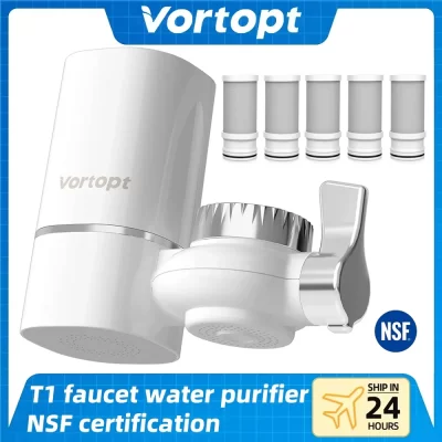Filtro de água para torneira Vortopt NSF certificado internacional, um conjunto de 5 cartuchos de filtro para purificar 400 galões de água