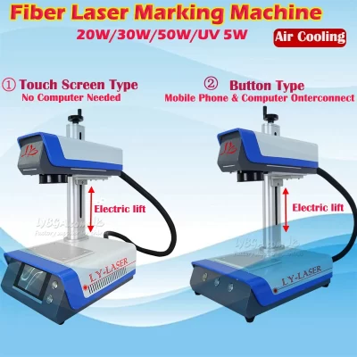Laser de fibra 50w 30w 20w joias meta vidro 5w máquina de marcação a laser uv bluetooth conexão de telefone móvel e computador refrigerado a ar