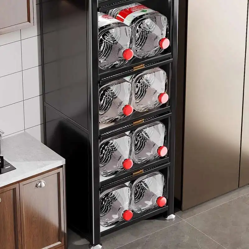 Armários de cozinha de metal modernos, armário de armazenamento multicamadas, prateleiras de chão, móveis multifuncionais zt50kc - Image 3