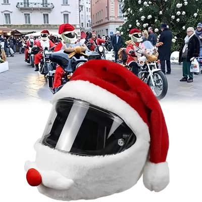 Chapéu seguro para o Natal, Papai Noel Racing Cap, Capacete de ciclismo, Tampa da motocicleta, Feliz Natal Decoração Presente