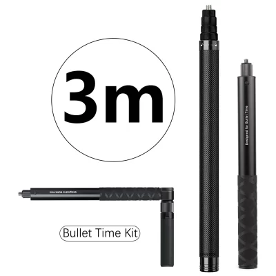 Bastão de selfie invisível de fibra de carbono, 1.2m, 3m, alça rotativa, tripé para gopro max2 insta360 x5 x4 dji osmo 360 câmera