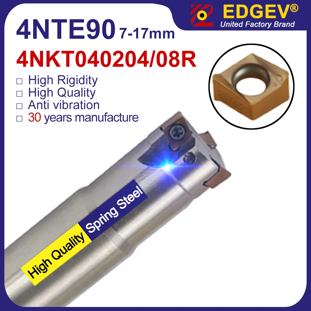 4NTE90 full series 7-17mm high feed milling cutter 4N TE90 4NKT 040208 4NKT040204 carbide insert cnc metal milling tool holder