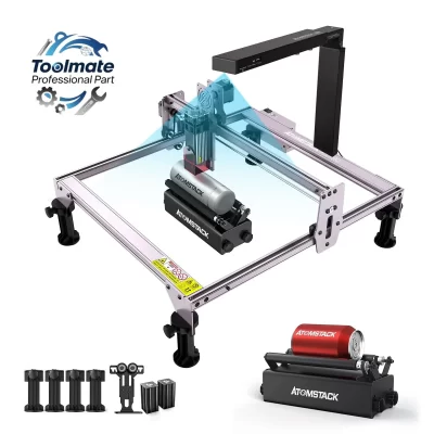 Gravador a laser a5 pro 40w com câmera ac2 lightburn sem fio r3 pro rolo rotativo 5w máquina de gravação cortador a laser