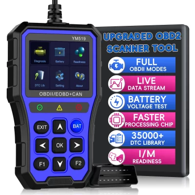 Scanner OBD2 com testador de bateria - Verifica luz do motor e leitura das emissões Saúde da bateria, data em tempo real, leitor de código do carro