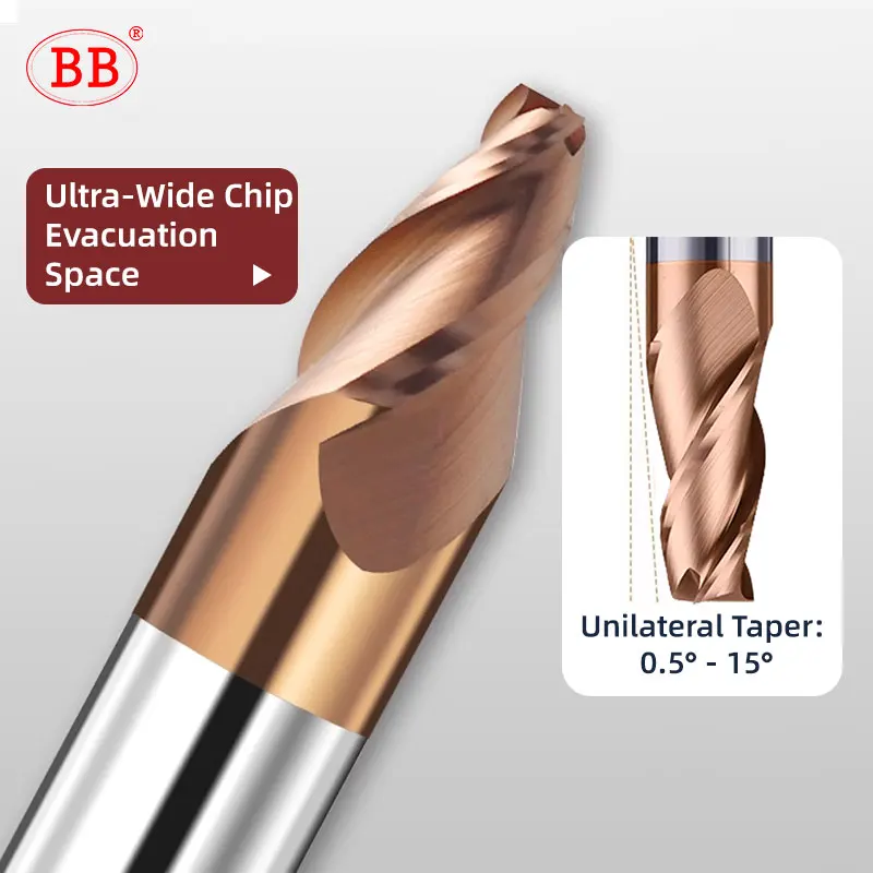 BB Carbide Tapered End Mill Angular CNC Machning Cutter Metal Router Bit 0.5 1 1.5 2 3 8 10 15 Degree - Image 3