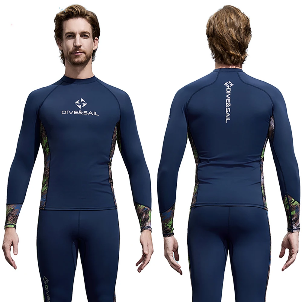 Masculino feminino surf protetor solar mergulho proteção da pele camiseta maiô de manga longa natação flutuante proteção uv lycra mergulho topos - Image 4