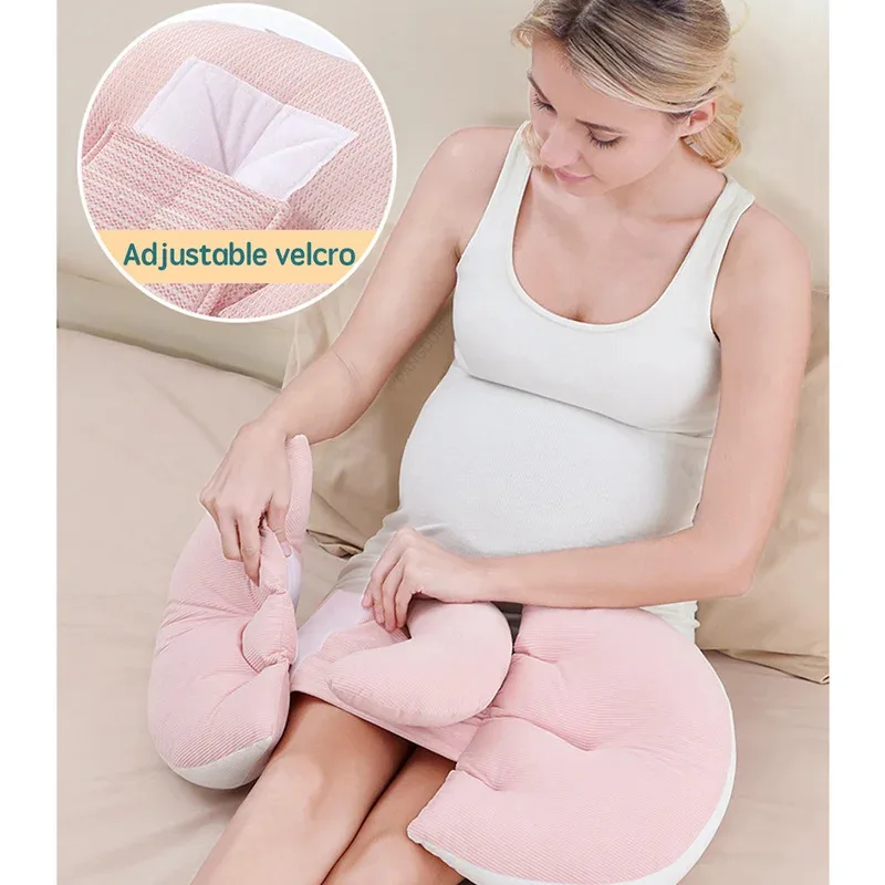 Travesseiro para gravidez PANGDUBE com 1 peça grátis, travesseiro auxiliar de algodão para suporte de cintura para mulheres grávidas, travesseiro corporal para dormir - Image 6