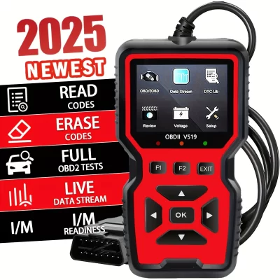 Scanner OBD2 profissional 2024 V519 - ferramenta de diagnóstico de dados em tempo real alimentada por USB para verificar luzes de motor na maioria dos carros