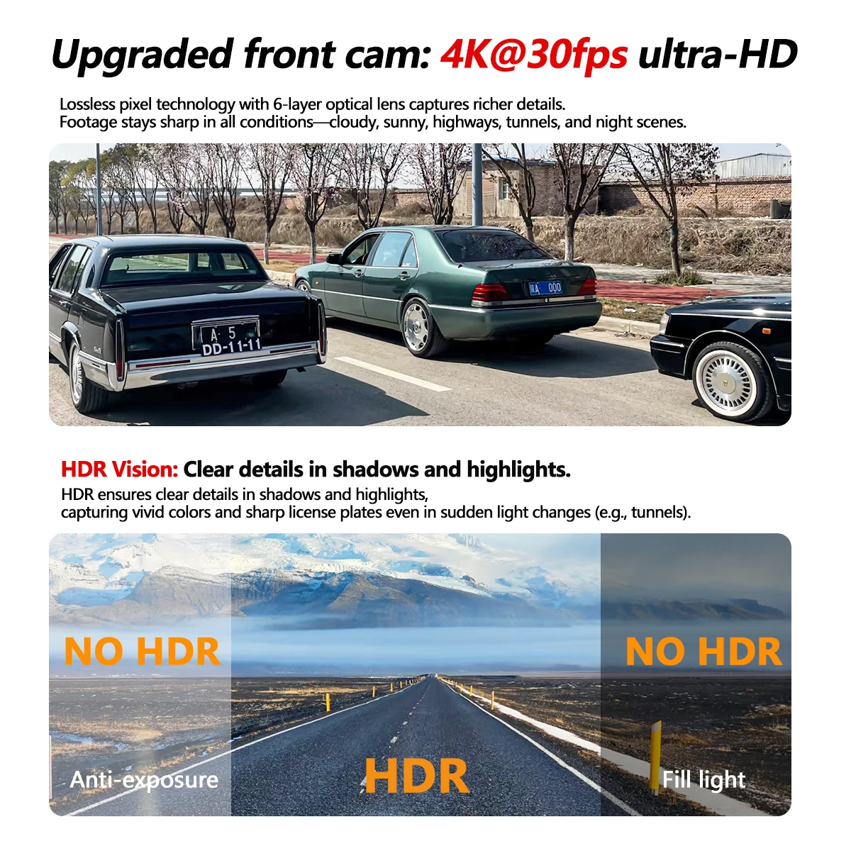 DashCam 4K WiFi Car Recording Camera DVR Video Recorder Black box Front and Rear Dual Channels 24H Parking Mode HD Night Vision - Image 3