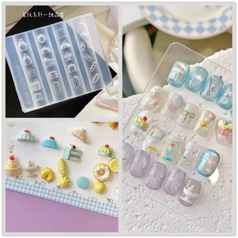 1pc sobremesa casa chocolate picolé sorvete 3d molde acrílico decorações da arte do prego diy silicone modelos de unhas molde