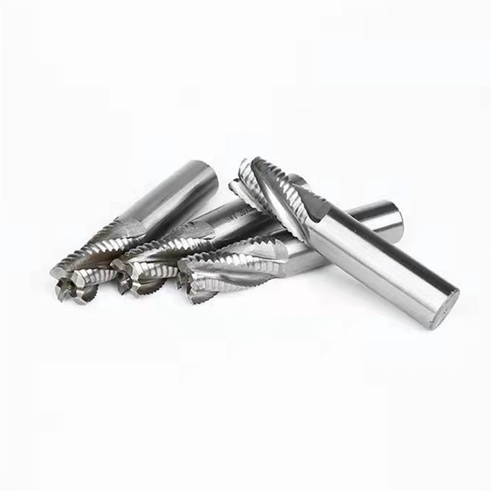 1Pc HSS-AL Roughing End Mill HSS Cutters 4 Flute 5mm to 32mm 6mm 8mm 10mm 12mm 16mm End mill wave edge Roughing milling cutter - Image 2