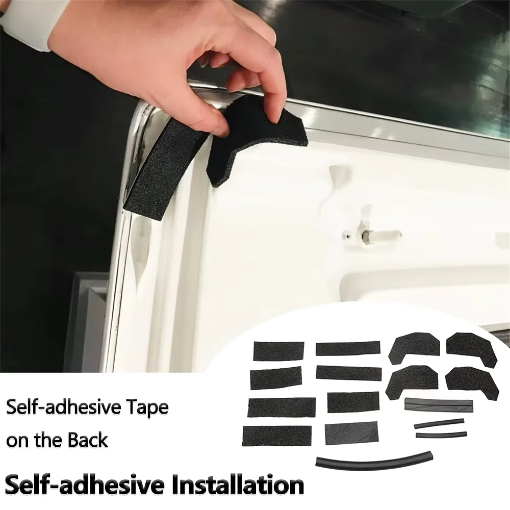 Kit de vedação superior rígida de 17 pacotes para jeep wrangler jk jku rubicon sport sahara 2007-2018 acessórios de molduras internas preto - Image 2