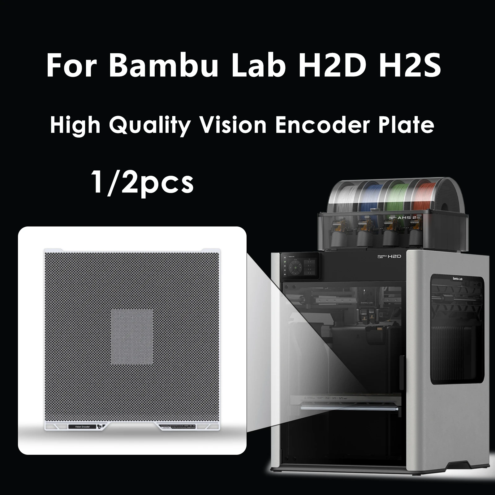 Para bambu lab h2d visão codificador placa impressora 3d 50μm precisão de movimento calibração avançada ambulab h2s visão codificador