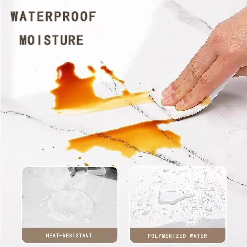 Adesivo de parede à prova d'água e antiincrustante, papel de parede autoadesivo, 1 rolo de espuma grossa, mármore, para quarto e sala de estar - Image 5