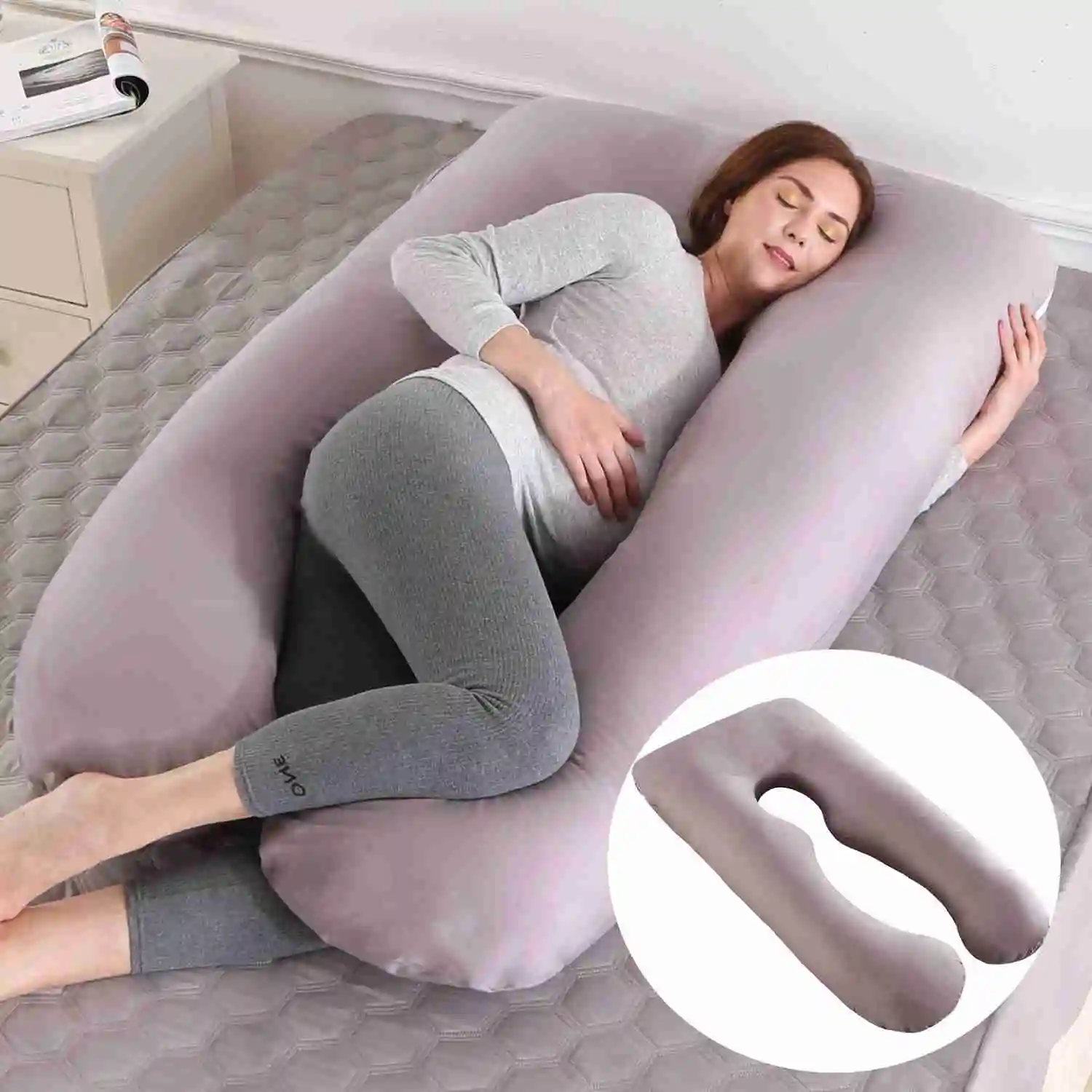 2022 novo corpo inteiro enfermagem gravidez travesseiro em forma de u maternidade para dormir com capa de algodão removível - Image 2
