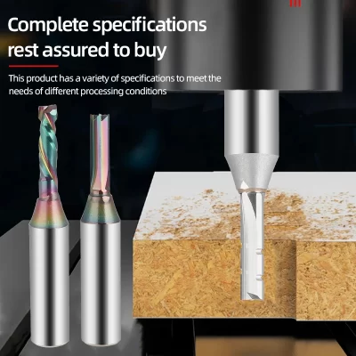 3 Flutes TCT Straight Router Bit 3-blade Cutting CNC Milling Cutter Carbide Cutter for Wood MDF Multilayer Particle Board