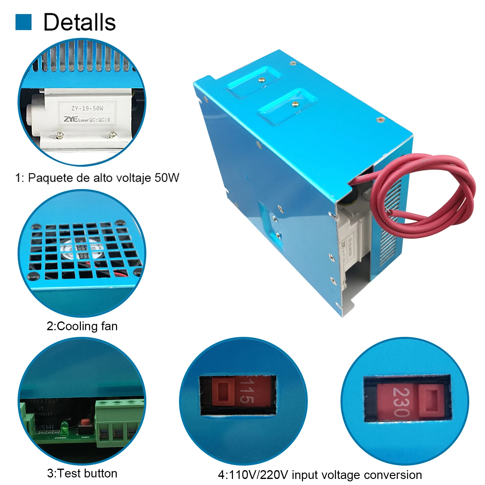 Hunst 40W CO2 Laser Power Supply 110V/220V for 30W 40W 50W K40 Engraving Cutting Machine MYJG-40W Laser Generato - Image 4