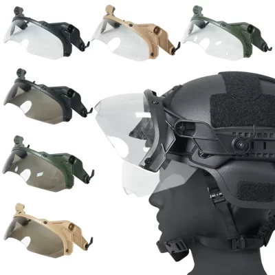 BOOIU Capacete Tático OP Óculos com Chifres Destacável Capacete FAST MICH Anti Nevoeiro e Riot OP CS Óculos de Proteção Ajustáveis