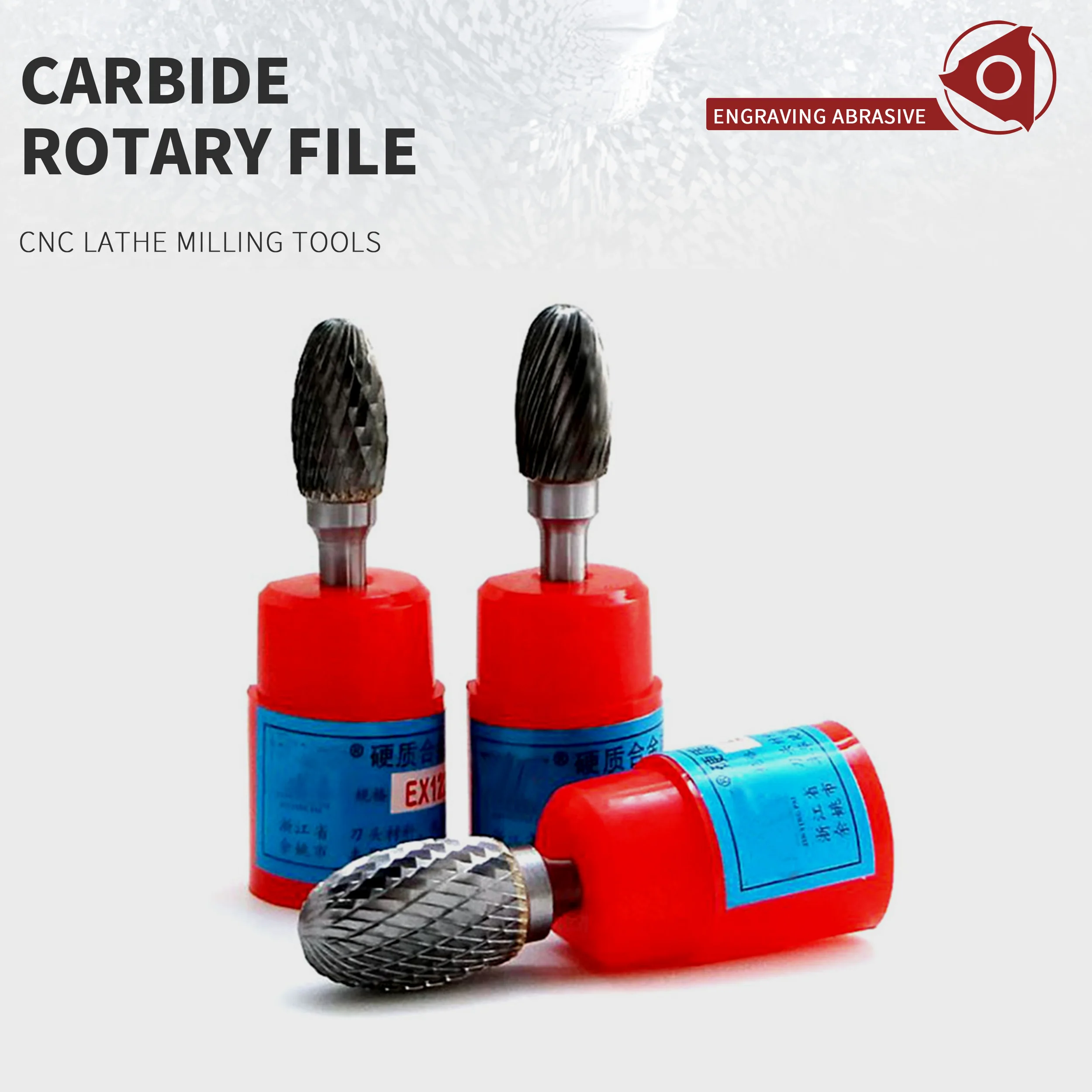 Tungsten Steel Carbide Rotary File Double Cross Teeth Oval Milling Cutter EX E0610 0813 1425M06 CNC Metal Cutter 6mm Rotary File - Image 2