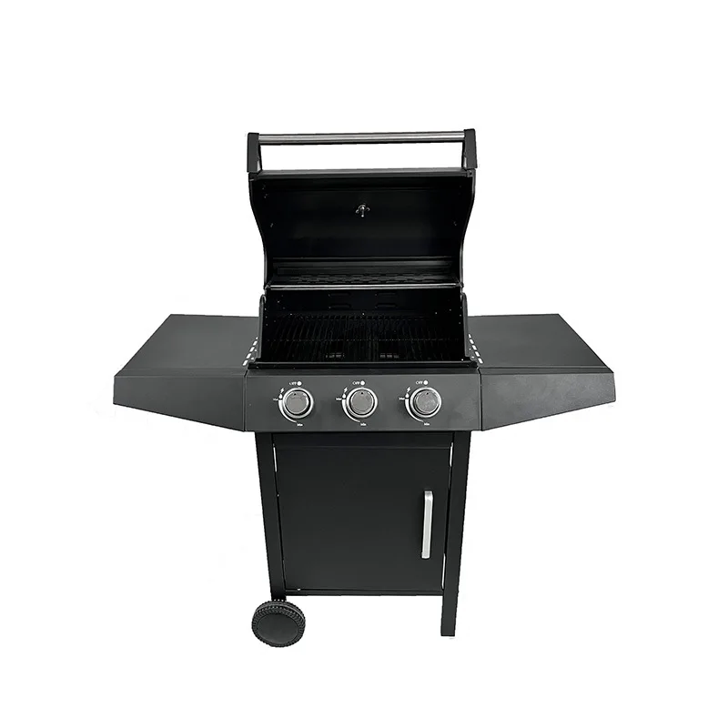 Grelha a gás grande profissional para churrasco ao ar livre, churrasqueira de pátio com mais de 4 queimadores com armário e rodas, aço inoxidável sem fumaça