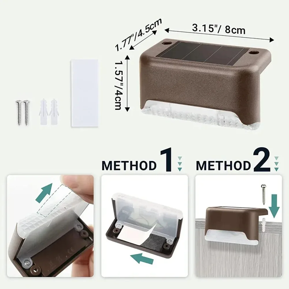 4-20 pçs branco quente led solar passo luzes ao ar livre jardim caminho luzes da escada à prova dwaterproof água varanda pátio cerca iluminação decoração - Image 6