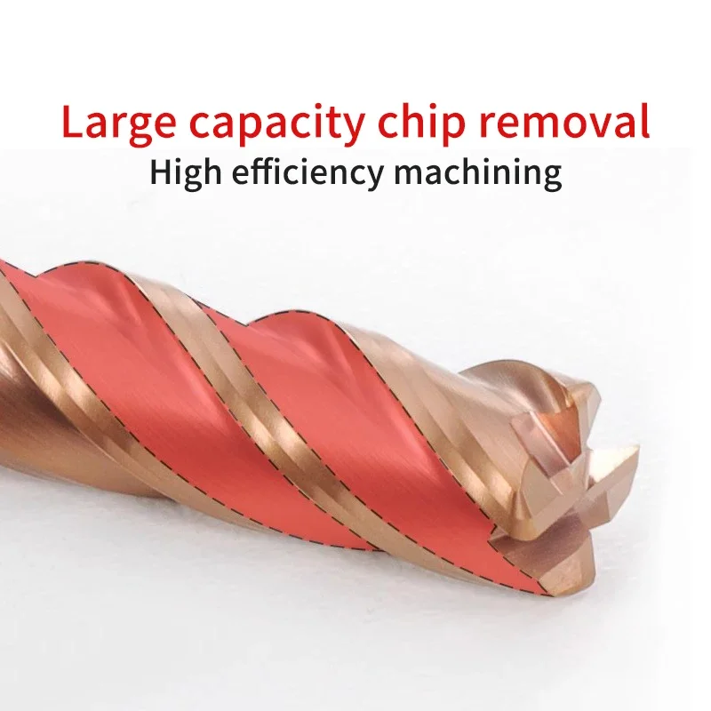 Full Size HRC55 Corner Radius Carbide End Mill 4F R Ballnose CNC Tungsten Steel Milling Cutter Coated Surface Machining Metal - Image 2