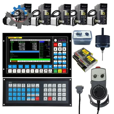 M350 3/4/5 Axis CNC Engraving Machine Controller With 750W 220V Servo Motor Kit, Extended Keyboard, 3D Edge Finder, MPG,75W 24V