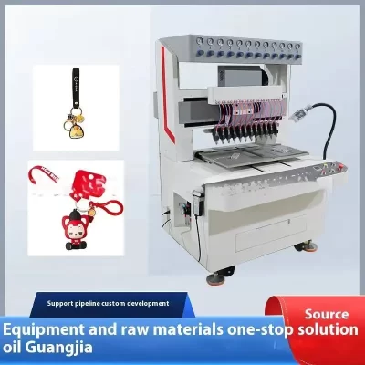 Máquina de moldagem por injeção de PVC de 18 cores, aplicação de capa de telefone de silicone e equipamento de cola de produção automática de logotipo
