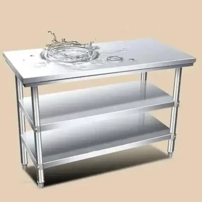 Operação de móveis de aço inoxidável cozinha armários modernos multi-camada cozinha simples bancada de trabalho mesa comercial console cozinha