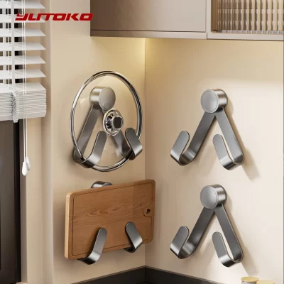 Organizador de tampa de panela ajustável, sem perfuração, adesivo, resistente à ferrugem, suporte de tampas de panela de metal, economia de espaço, rack de armazenamento de cozinha