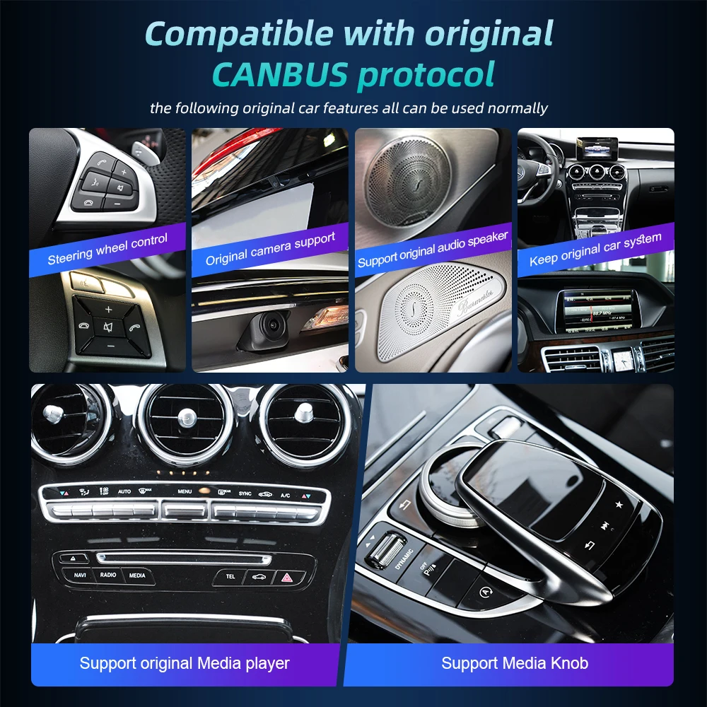 Android 14 Wireless CarPlay Auto For Mercedes Benz C Class W205 2014-2018 Car Multimedia Navigation GPS SWC DSP 4G WiFi - Image 6