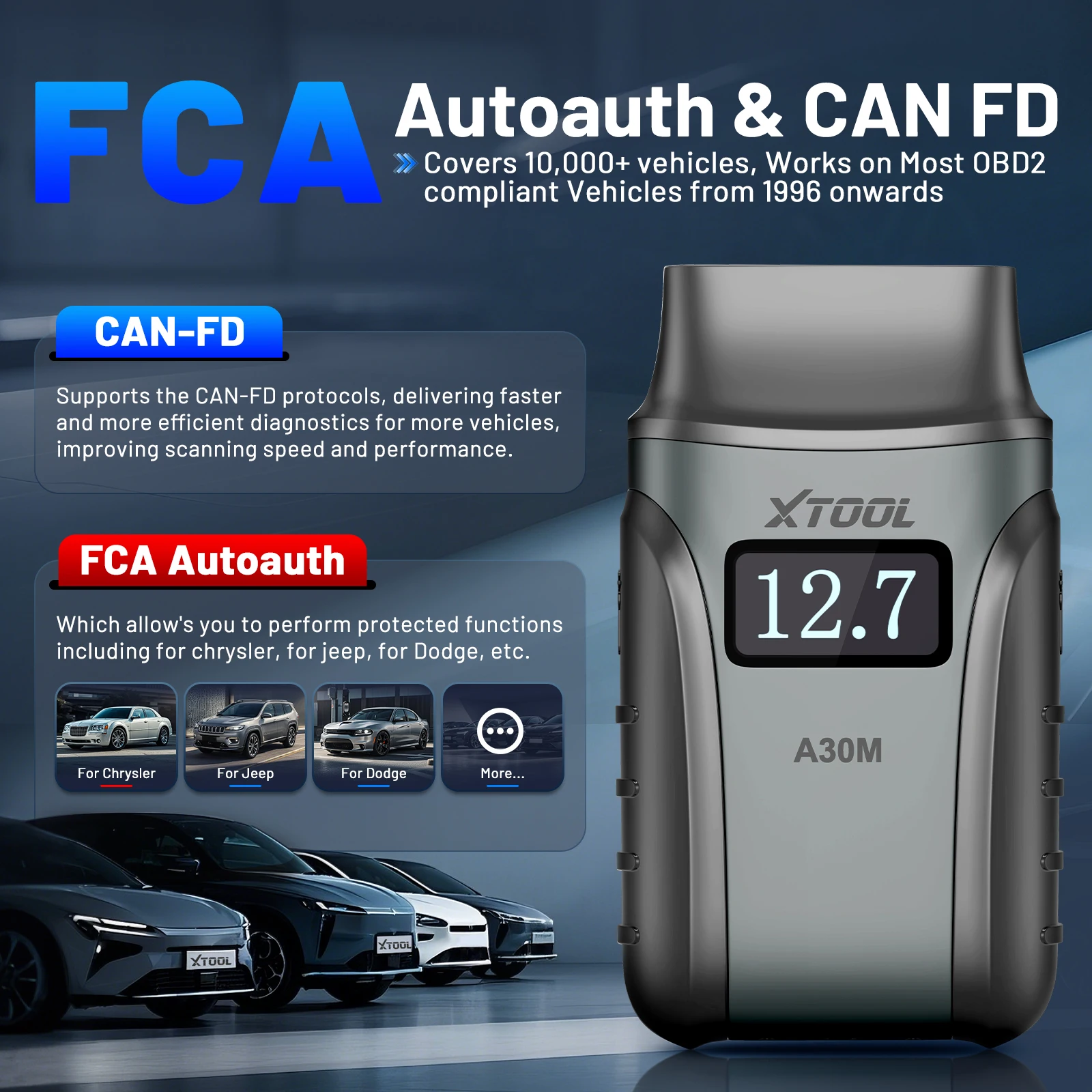 XTOOL Anyscan A30 OBD2 Bluetooth Ferramentas de diagnóstico Scanner automotivo bidirecional com atualização gratuita vitalícia Leitor de código sem fio CAN FD integrado Igual ao XTOOL Anyscan A30D Frete grátis - Image 3