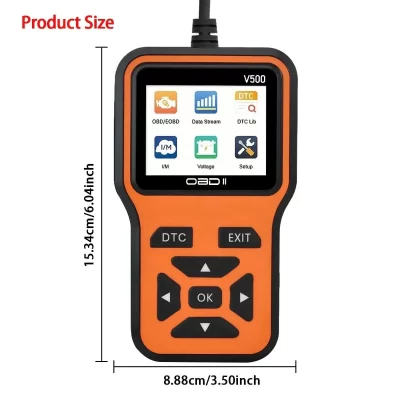 Leitor de código de ferramenta de diagnóstico de scanner OBD2 automotivo, testador de tensão automotiva, scanner de código de falha de motor, testador de carga V500 diagnosti