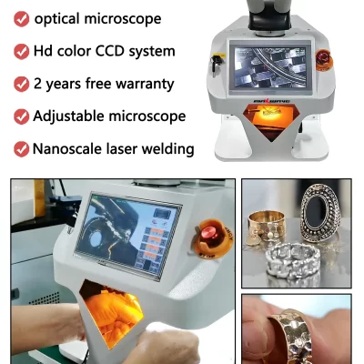 Máquina de solda a laser para joias, mini portátil, 100w, tela sensível ao toque, controle ccd, máquina de solda a laser
